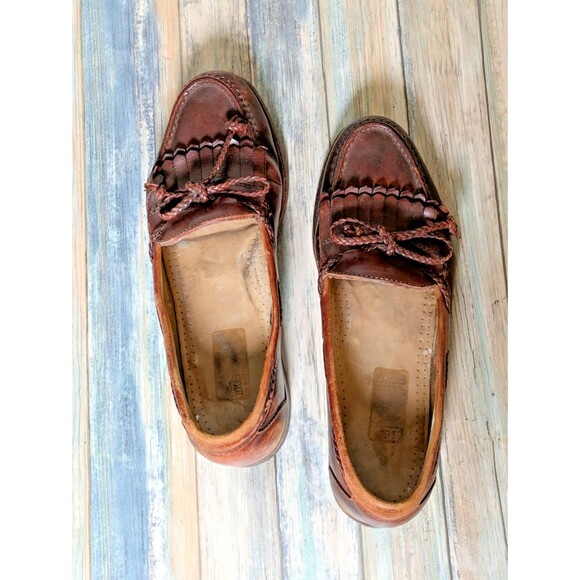 Allen Edmonds Woodstock Brown Leather Loafers Size 10B USA Made Worn Patina - Picture 5 of 10